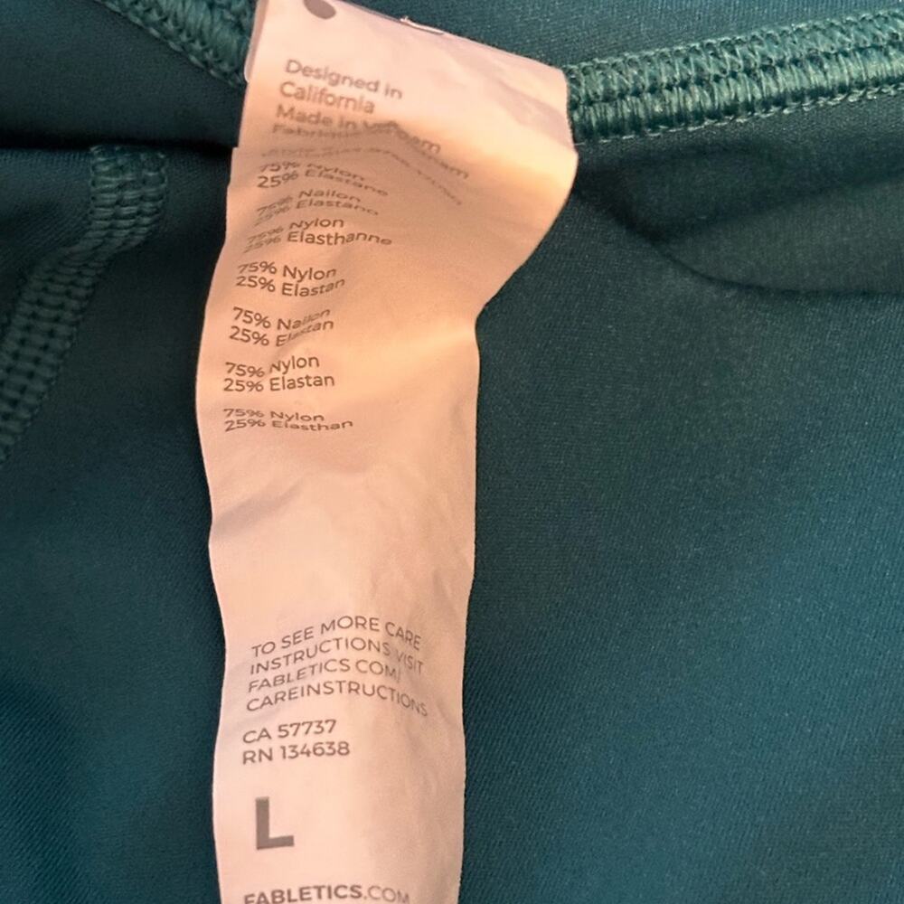 Fabletics Motion 365 Green Women’s  Leggings Size Large EUC - Picture 7 of 7